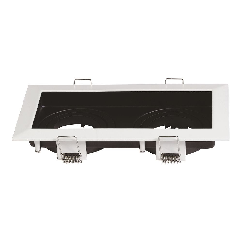 Hoftronic Durham Dubbele LED Inbouwspot Kantelbaar IP20 GU10 10x18cm