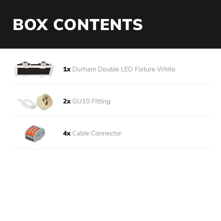 Hoftronic Durham Dubbele LED Inbouwspot Kantelbaar IP20 GU10 10x18cm