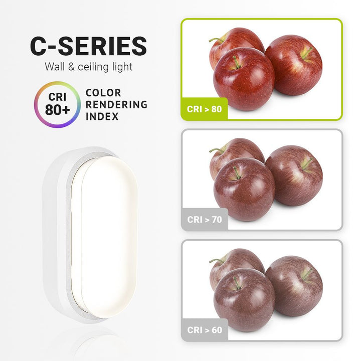 Hoftronic C-Series LED Plafondlamp Ovaal IP54 12W 1160lm 4000K Wit