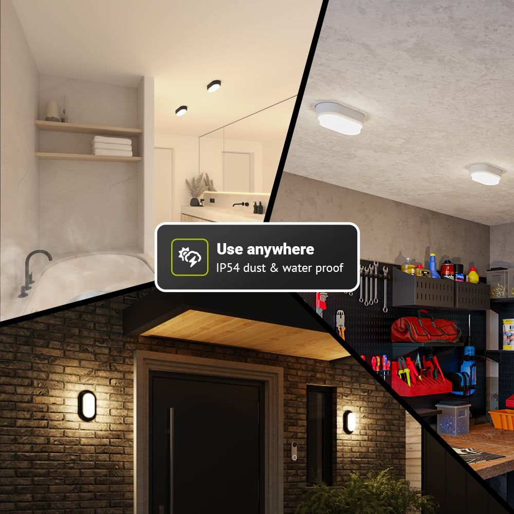 Hoftronic C-Series LED Plafondlamp IP54 12W 1160lm Ovaal Wit