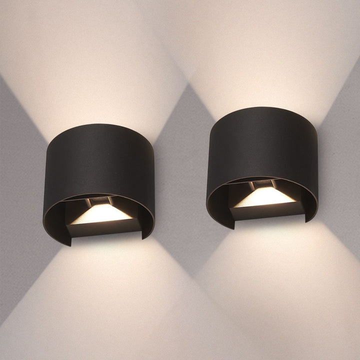 Hoftronic Denver LED Wandlamp IP54 6W 400lm 3000K Zwart Set van 2