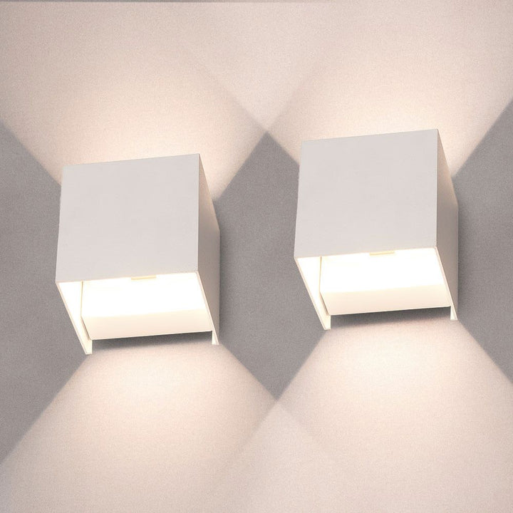Hoftronic Kansas LED Wandlamp IP65 7W 560lm 3000K Wit Set van 2