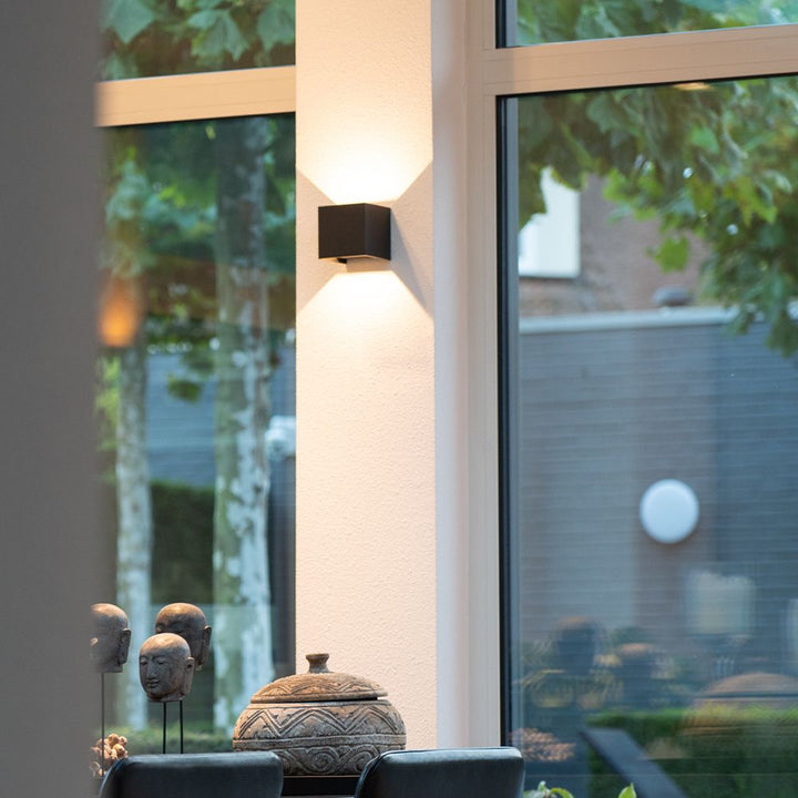 Hoftronic Kansas LED Wandlamp IP65 7W 720lm 3000K Set van 2 Zwart