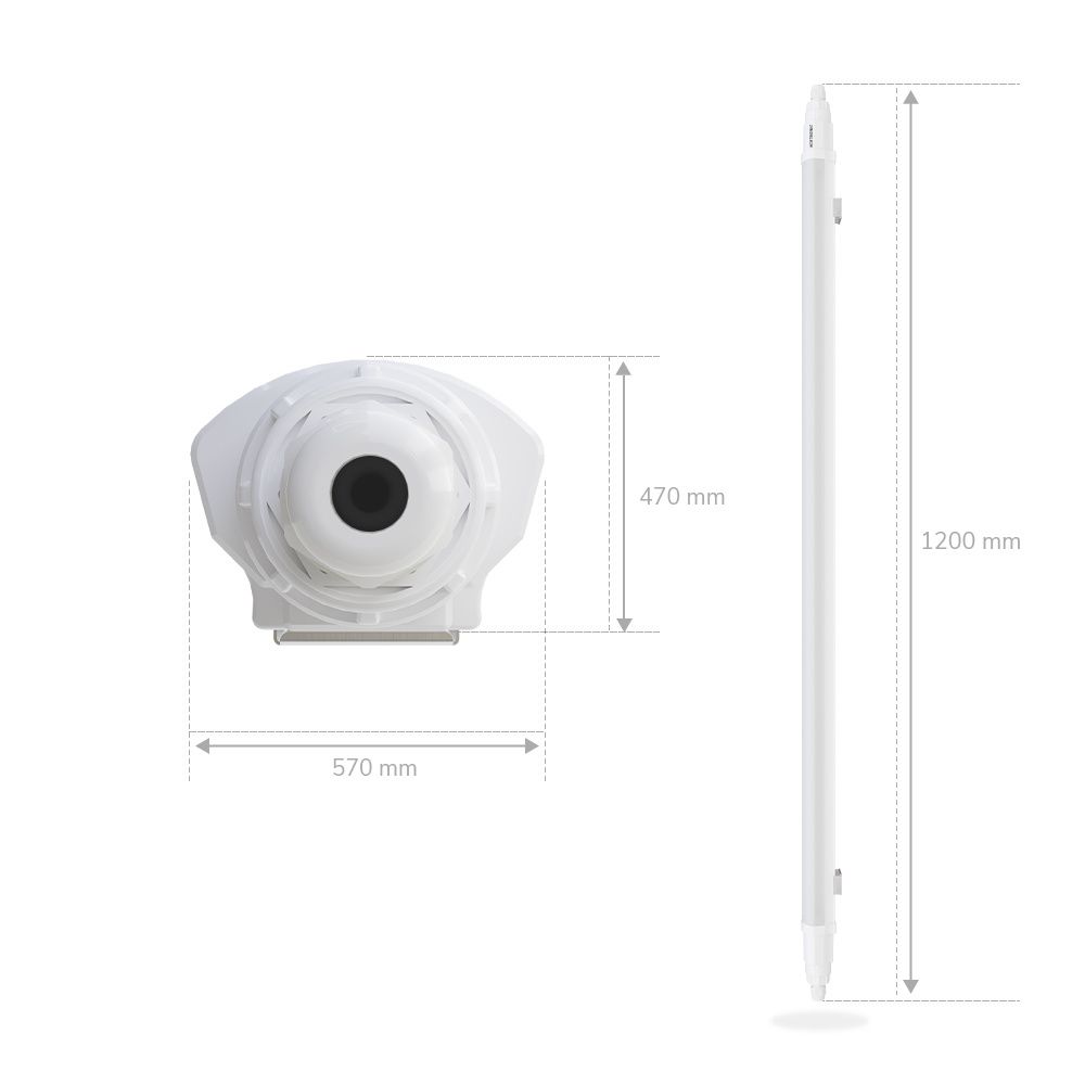 Hoftronic Q-Series LED TL Armatuur Koppelbaar IP65 36W 4320lm 4000K 120 cm