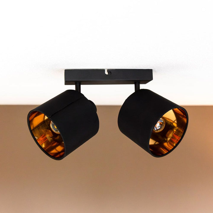 Hoftronic Jimmy LED Plafondspot Kantelbaar IP20 E14 Zwart/Goud