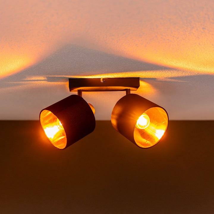 Hoftronic Jimmy LED Plafondspot Kantelbaar IP20 E14 Zwart/Goud