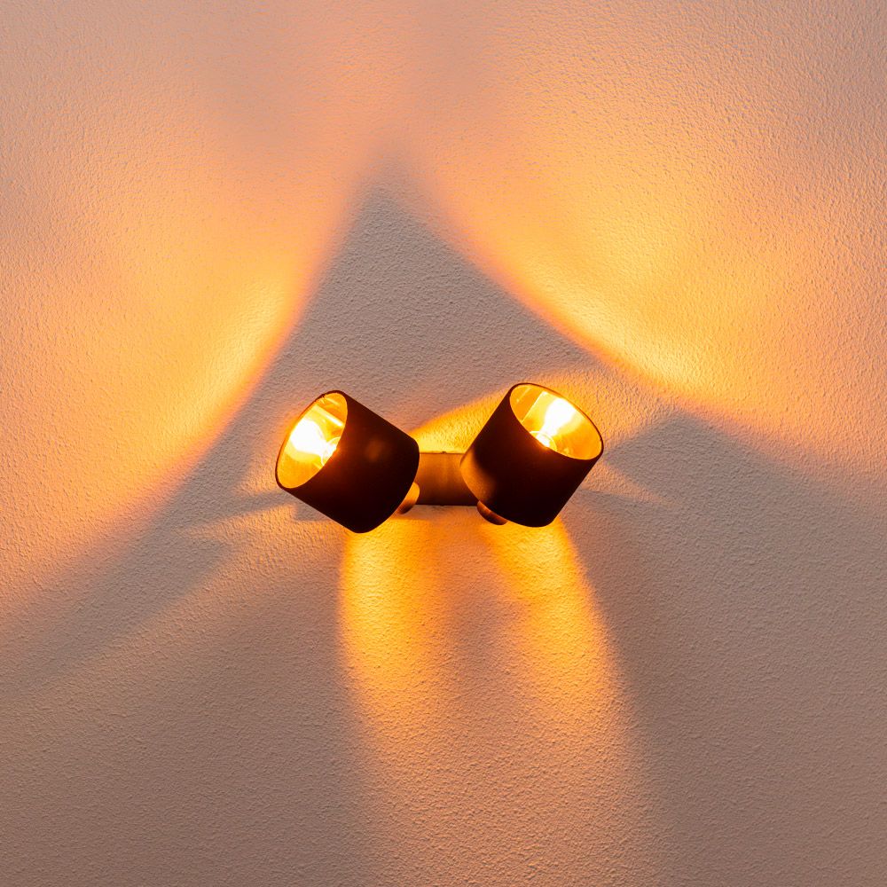 Hoftronic Jimmy LED Plafondspot Kantelbaar IP20 E14 Zwart/Goud