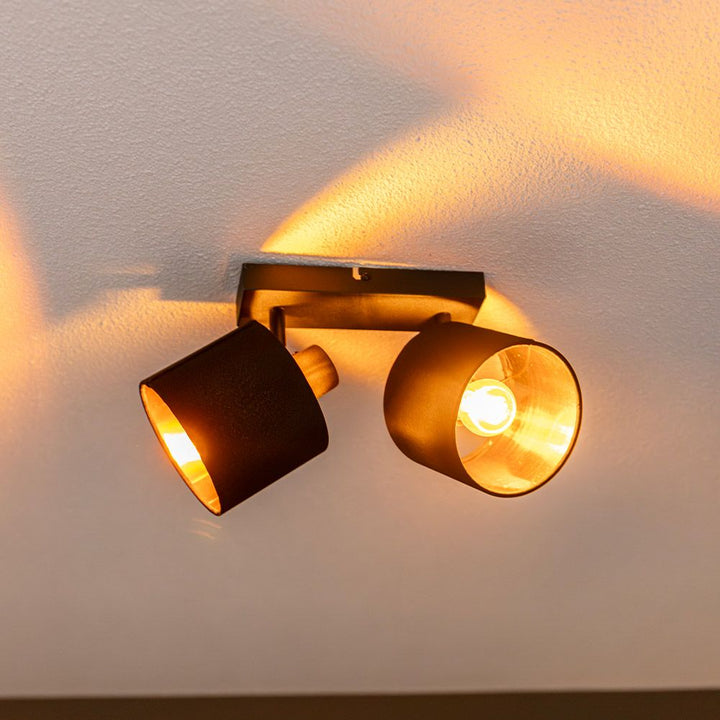 Hoftronic Jimmy LED Plafondspot Kantelbaar IP20 E14 Zwart/Goud