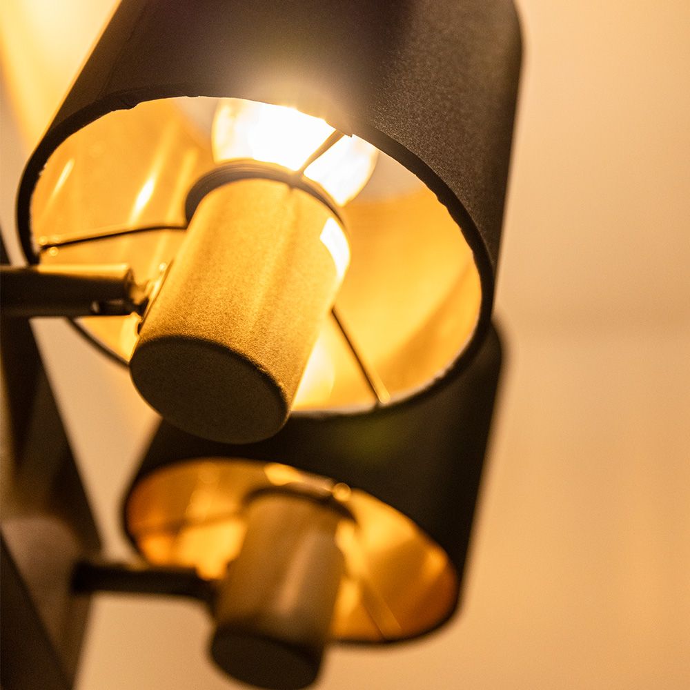 Hoftronic Jimmy LED Plafondspot Kantelbaar IP20 E14 Zwart/Goud