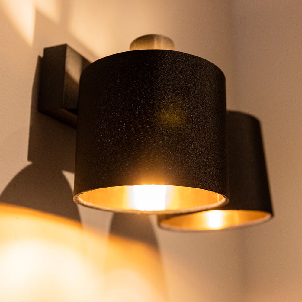 Hoftronic Jimmy LED Plafondspot Kantelbaar IP20 E14 Zwart/Goud