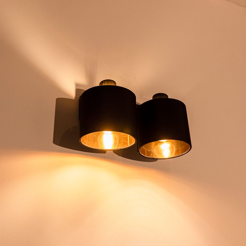 Hoftronic Jimmy LED Plafondspot Kantelbaar IP20 E14 Zwart/Goud