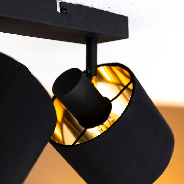Hoftronic Jimmy LED Plafondspot Kantelbaar IP20 E14 Zwart/Goud