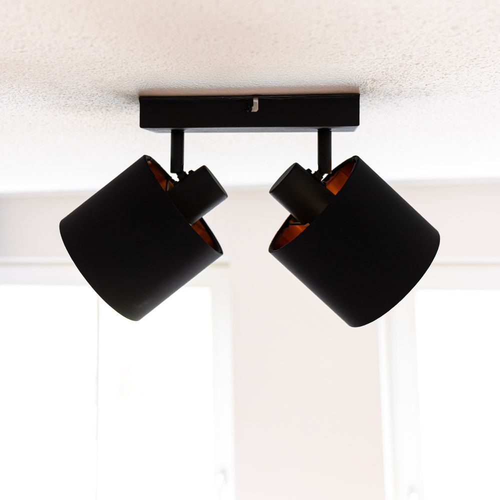 Hoftronic Jimmy LED Plafondspot Kantelbaar IP20 E14 Zwart/Goud