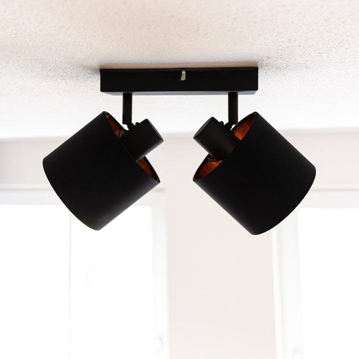 Hoftronic Jimmy LED Plafondspot Kantelbaar IP20 E14 Zwart/Goud