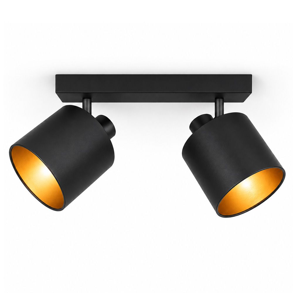 Hoftronic Jimmy LED Plafondspot Kantelbaar IP20 E14 Zwart/Goud