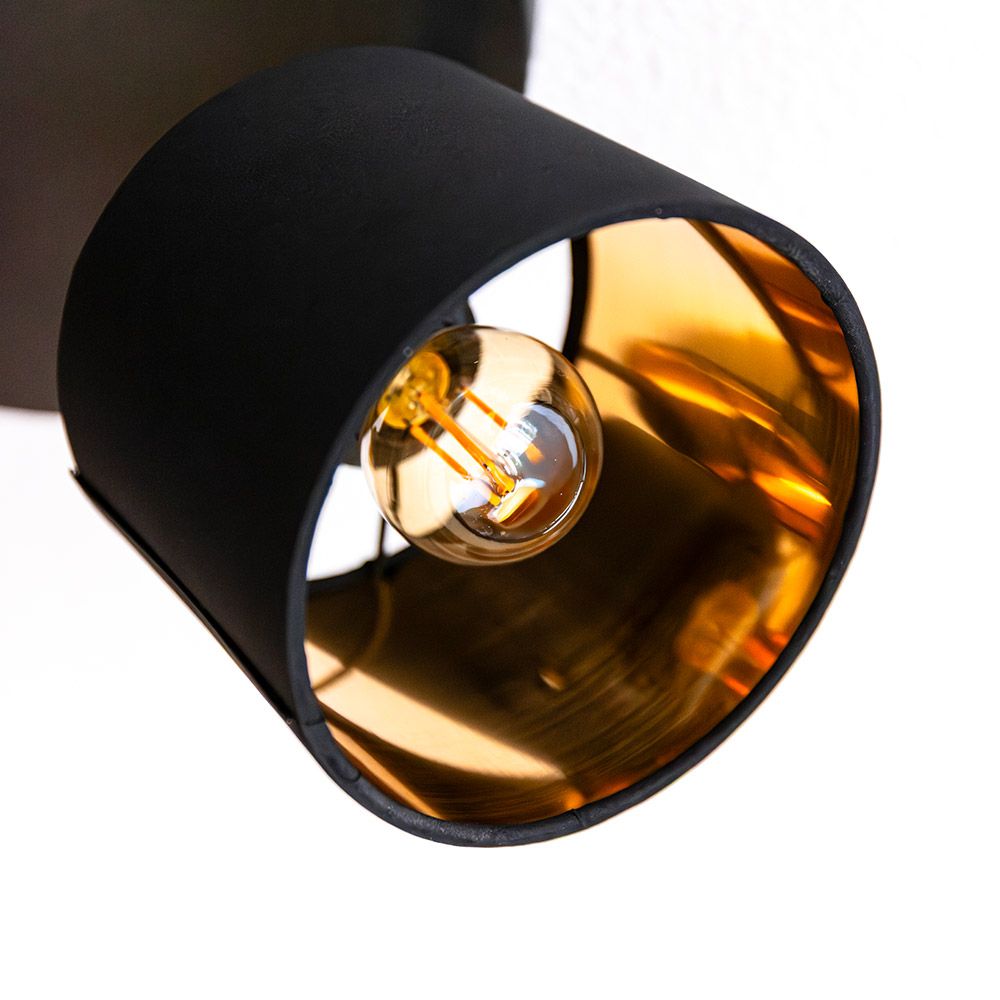 Hoftronic Jimmy LED Plafondspot Kantelbaar IP20 3-Lichts Zwart Goud