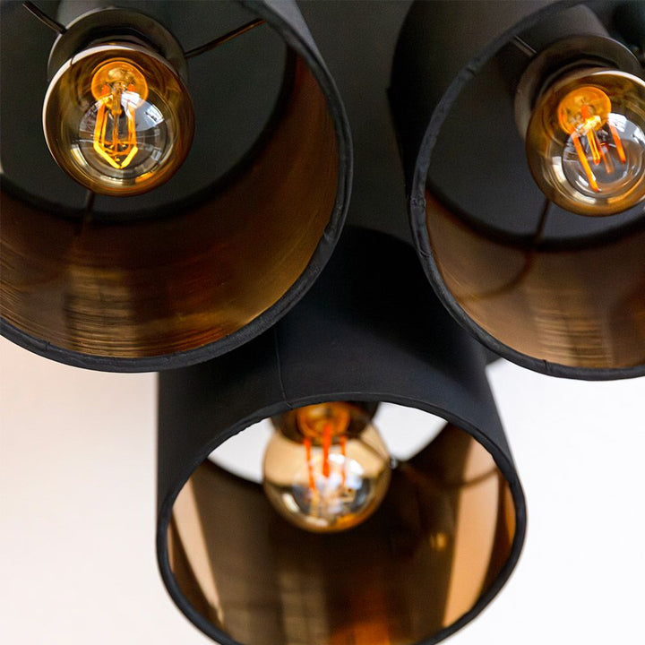 Hoftronic Jimmy LED Plafondspot Kantelbaar IP20 3-Lichts Zwart Goud