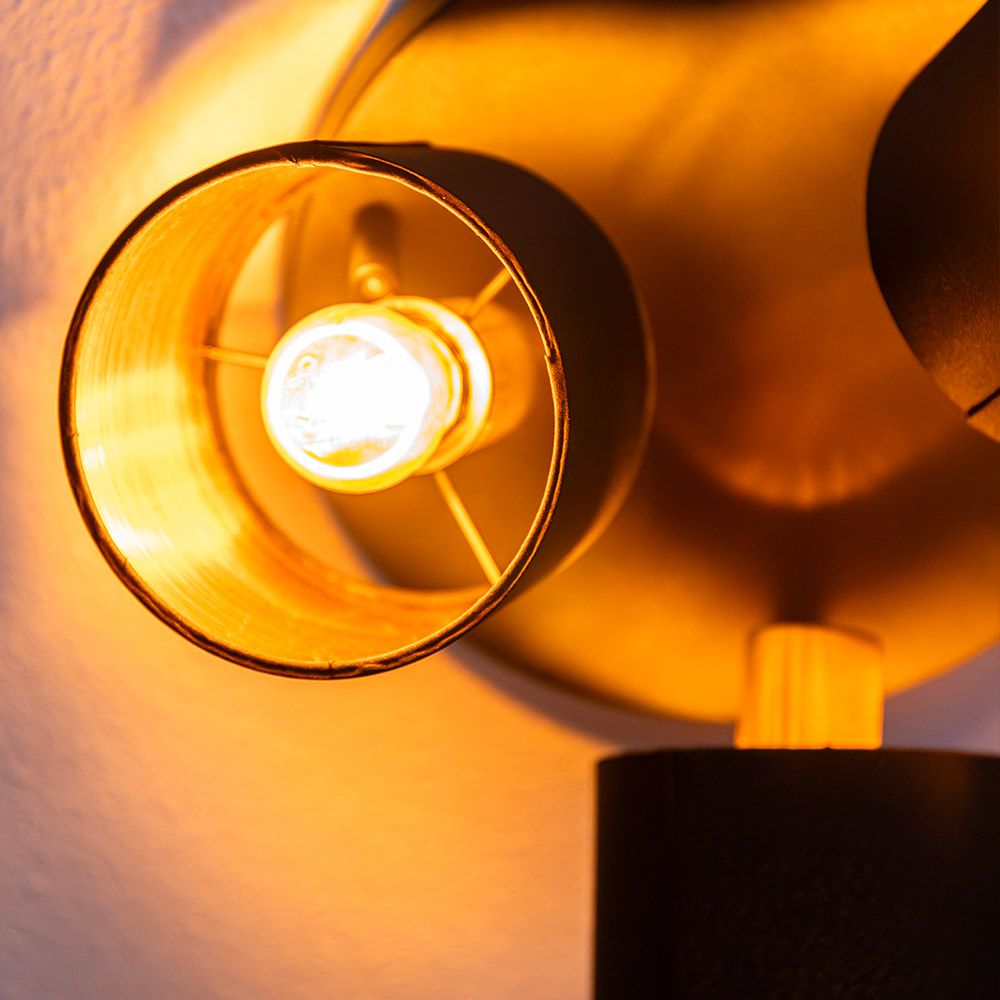 Hoftronic Jimmy LED Plafondspot Kantelbaar IP20 3-Lichts Zwart Goud