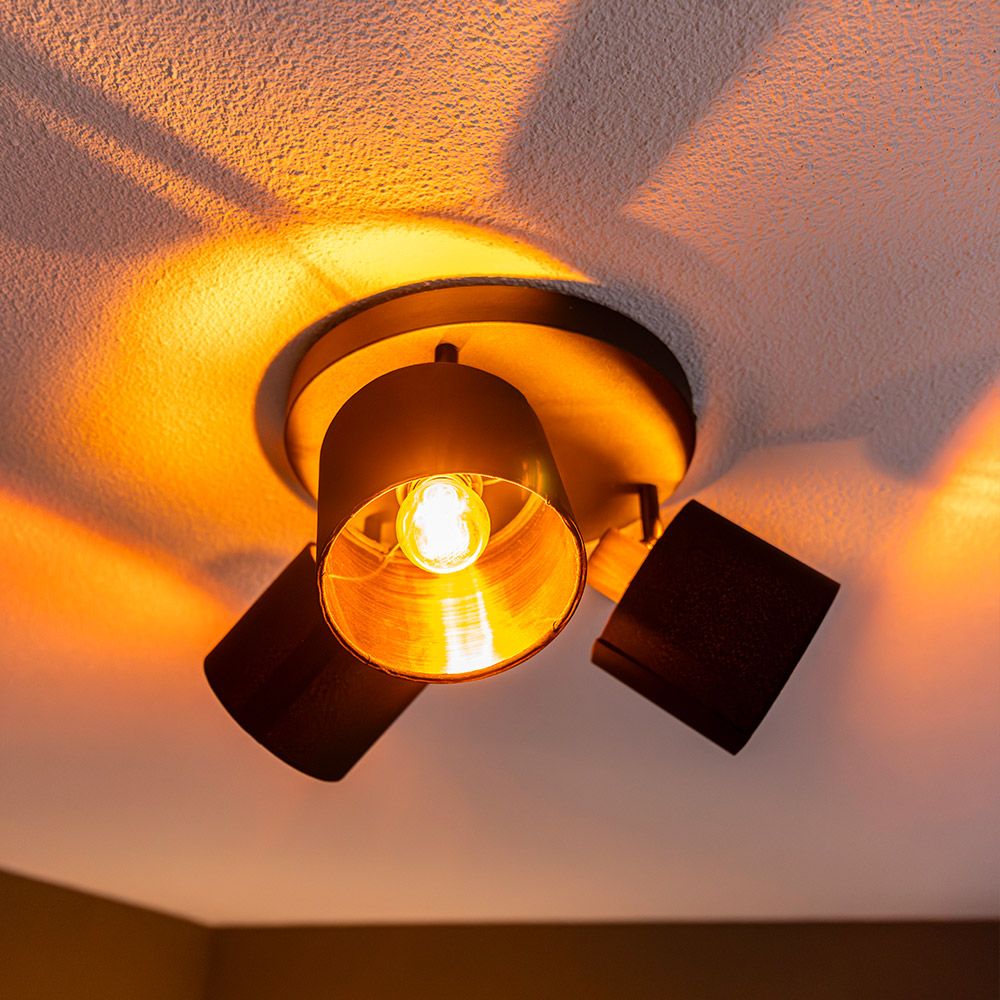 Hoftronic Jimmy LED Plafondspot Kantelbaar IP20 3-Lichts Zwart Goud