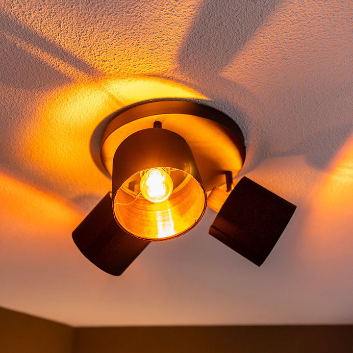 Hoftronic Jimmy LED Plafondspot Kantelbaar IP20 3-Lichts Zwart Goud