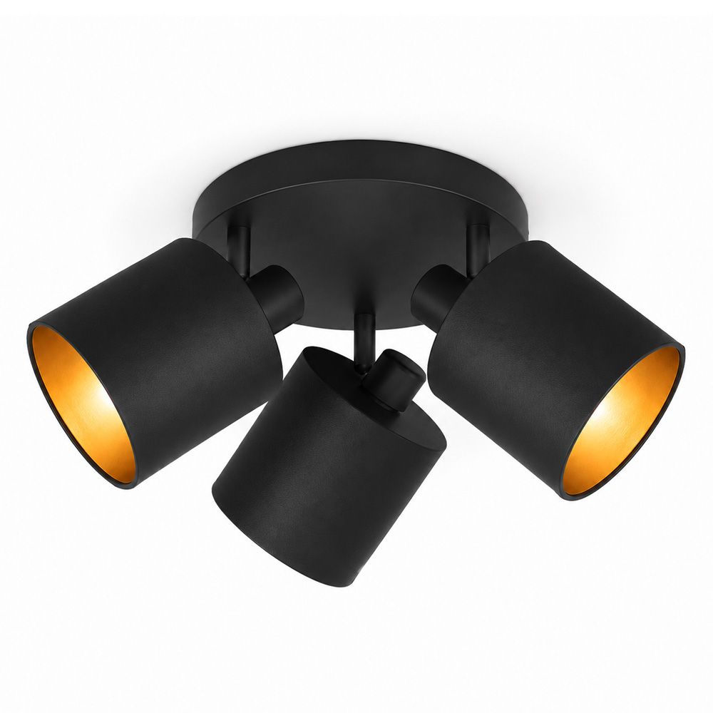 Hoftronic Jimmy LED Plafondspot Kantelbaar IP20 3-Lichts Zwart Goud