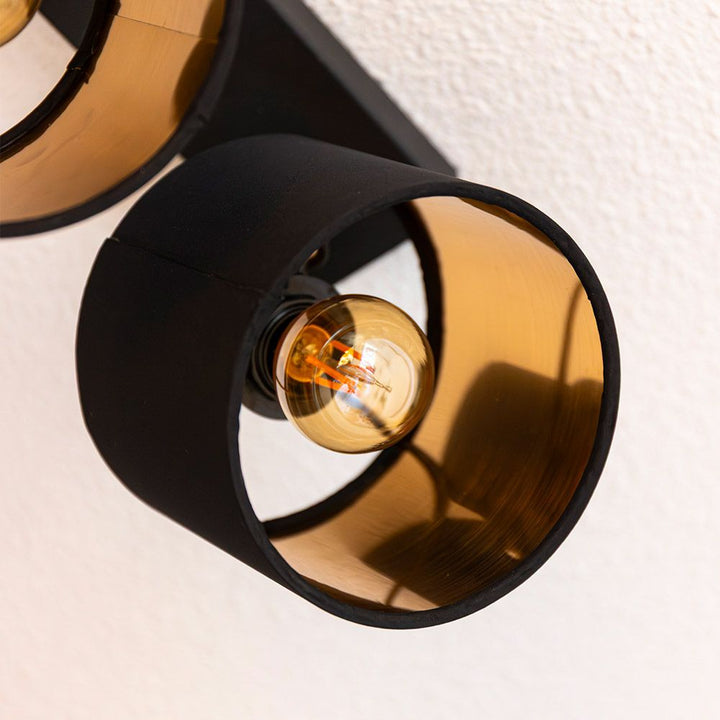 Hoftronic Jimmy LED Plafondspot Kantelbaar Zwart Goud
