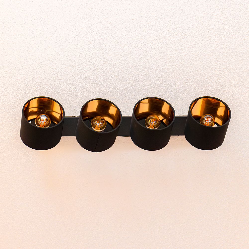 Hoftronic Jimmy LED Plafondspot Kantelbaar Zwart Goud