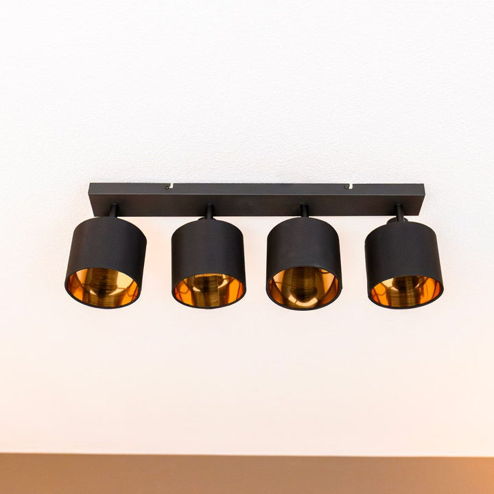 Hoftronic Jimmy LED Plafondspot Kantelbaar Zwart Goud