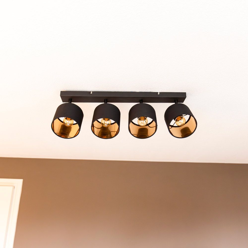 Hoftronic Jimmy LED Plafondspot Kantelbaar Zwart Goud