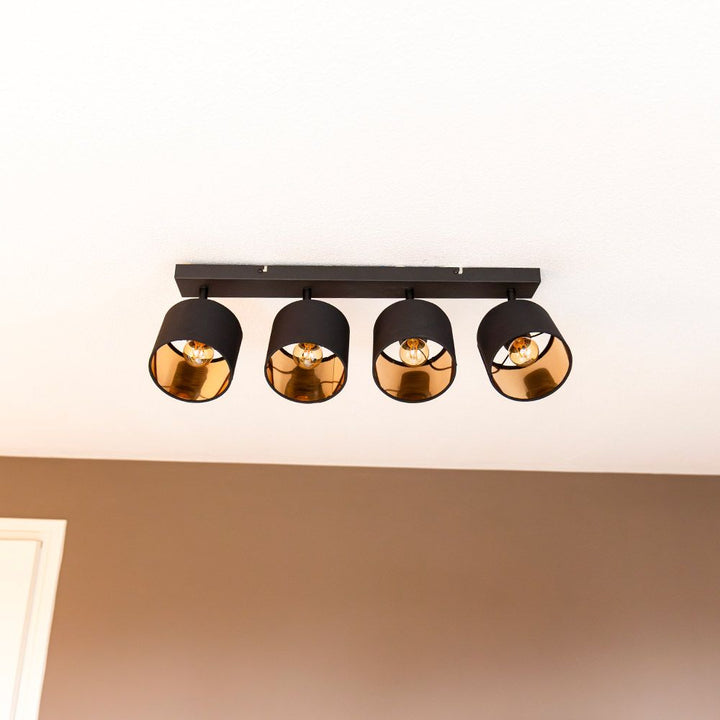 Hoftronic Jimmy LED Plafondspot Kantelbaar Zwart Goud