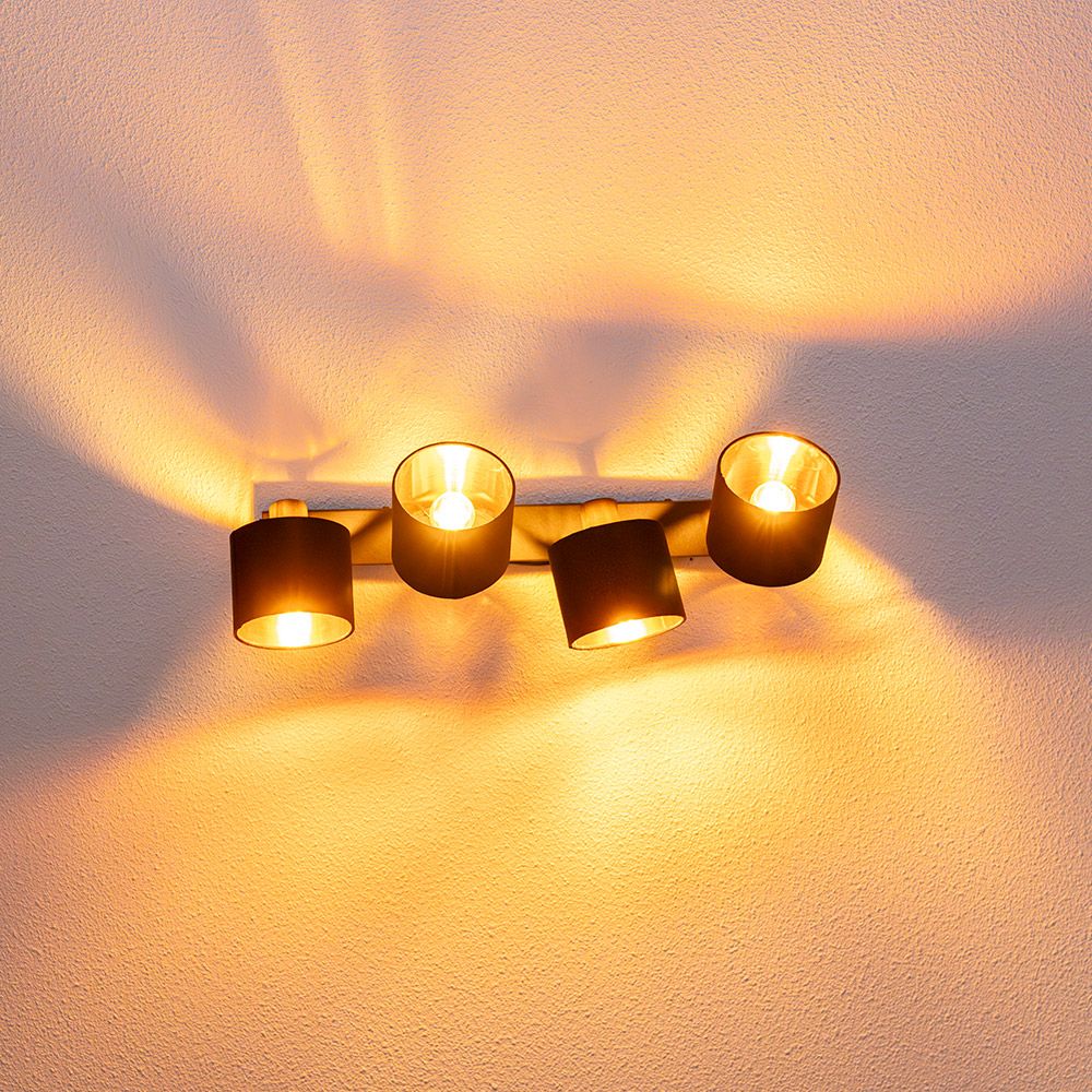 Hoftronic Jimmy LED Plafondspot Kantelbaar Zwart Goud