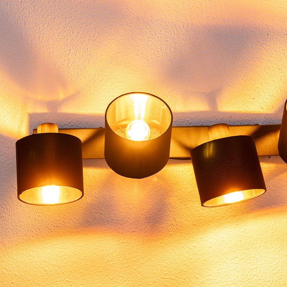 Hoftronic Jimmy LED Plafondspot Kantelbaar Zwart Goud