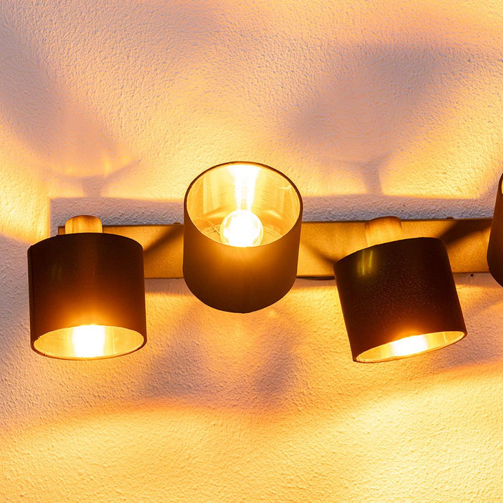 Hoftronic Jimmy LED Plafondspot Kantelbaar Zwart Goud