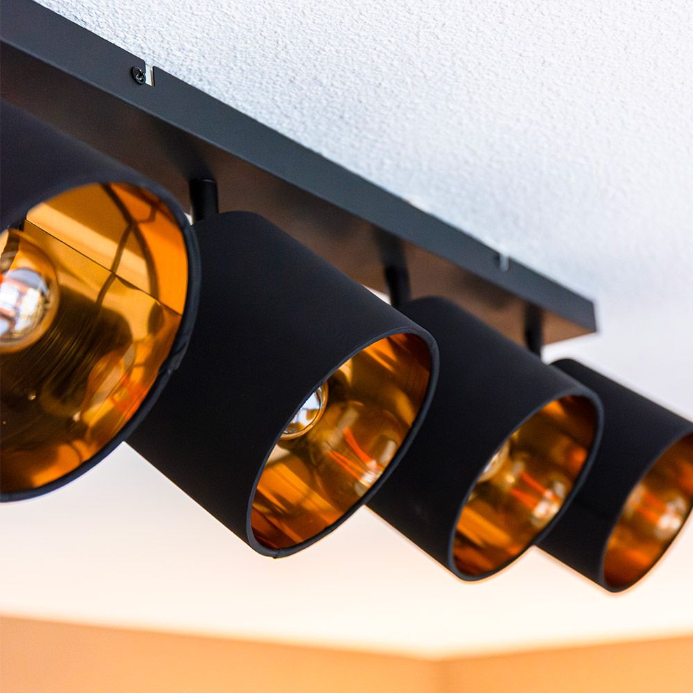 Hoftronic Jimmy LED Plafondspot Kantelbaar Zwart Goud