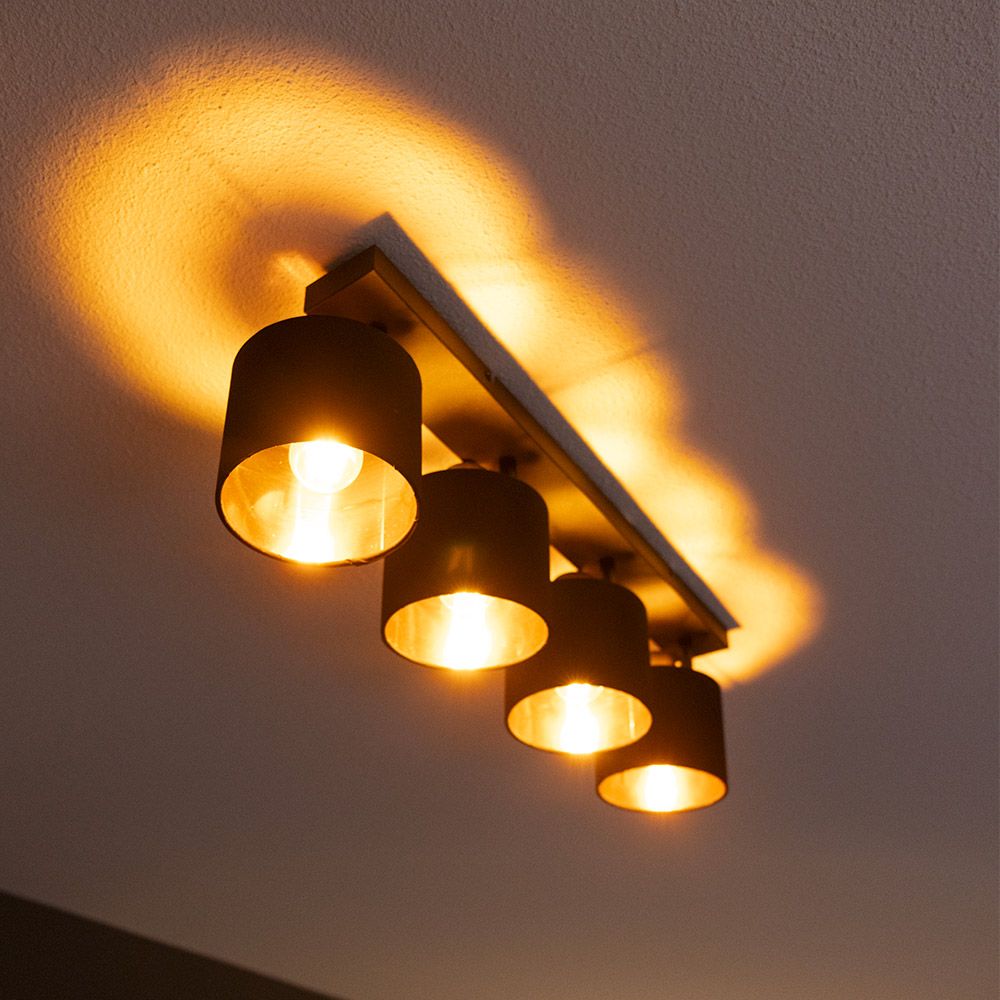 Hoftronic Jimmy LED Plafondspot Kantelbaar Zwart Goud