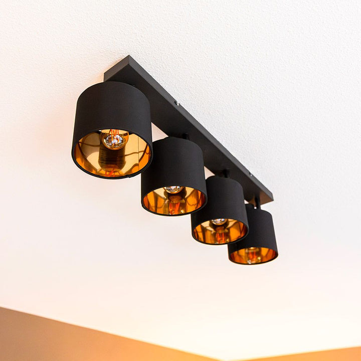 Hoftronic Jimmy LED Plafondspot Kantelbaar Zwart Goud