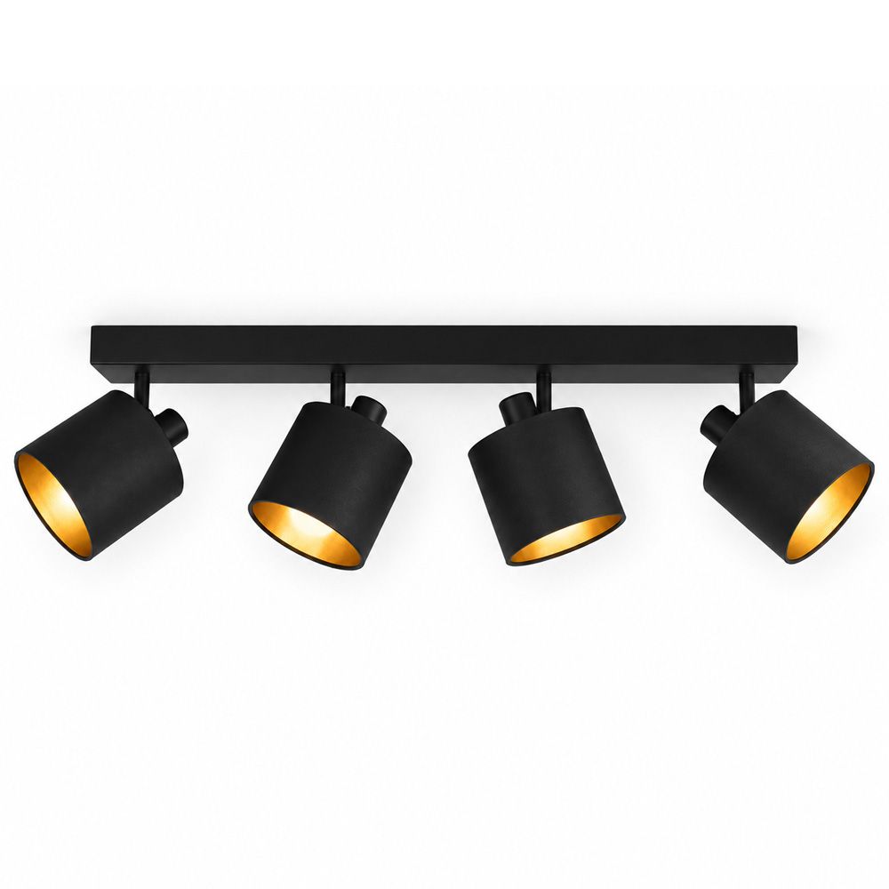 Hoftronic Jimmy LED Plafondspot Kantelbaar Zwart Goud