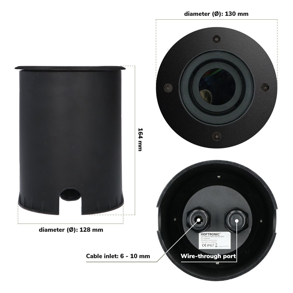 Hoftronic Lilly LED Grondspot Kantelbaar IP67 4W 345lm 2700K GU10 Set van 6