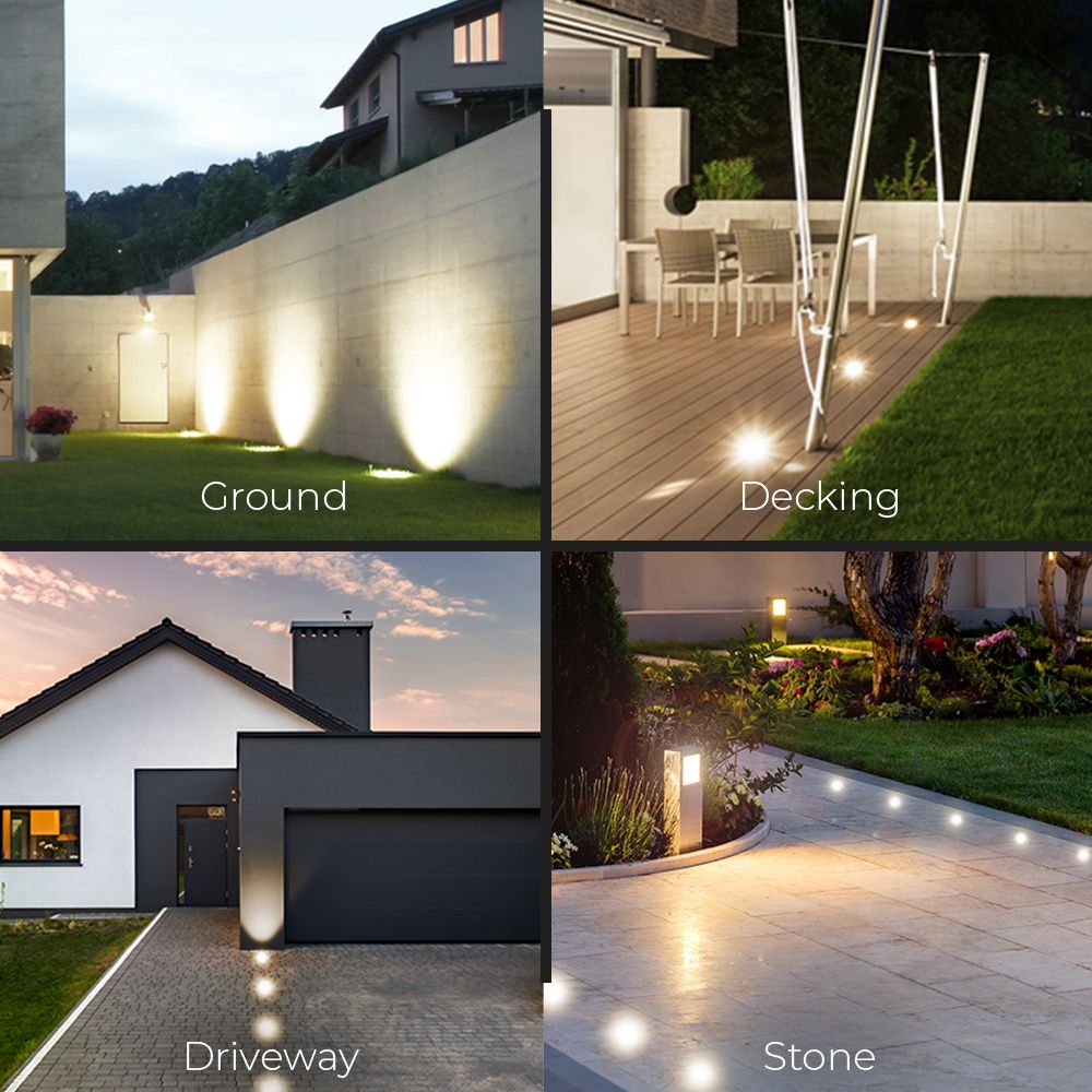 Hoftronic Lilly LED Grondspot Kantelbaar IP67 4W 345lm 2700K Zwart Set van 9
