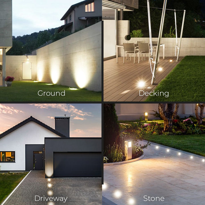 Hoftronic Lilly LED Grondspot Kantelbaar IP67 4W 345lm 2700K Zwart Set van 9