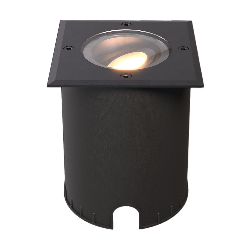 Hoftronic Cody LED Grondspot Kantelbaar IP67 4.4W 345lm 2700K GU10 Zwart