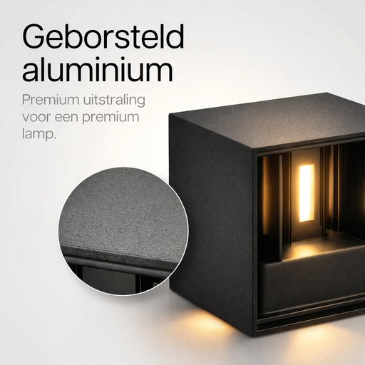 Luminize Wandlamp Kubus IP65 12W 1200lm 2700K Zwart