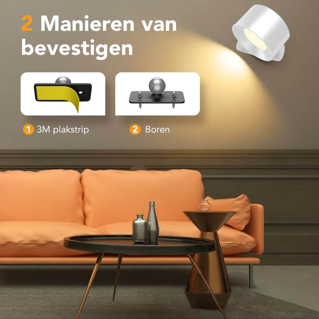 Luminize Wandlamp Rond Oplaadbaar 3W 330lm 2700K-5700K