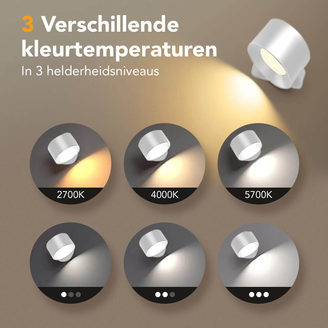 Luminize Wandlamp Rond Oplaadbaar 3W 330lm 2700K-5700K