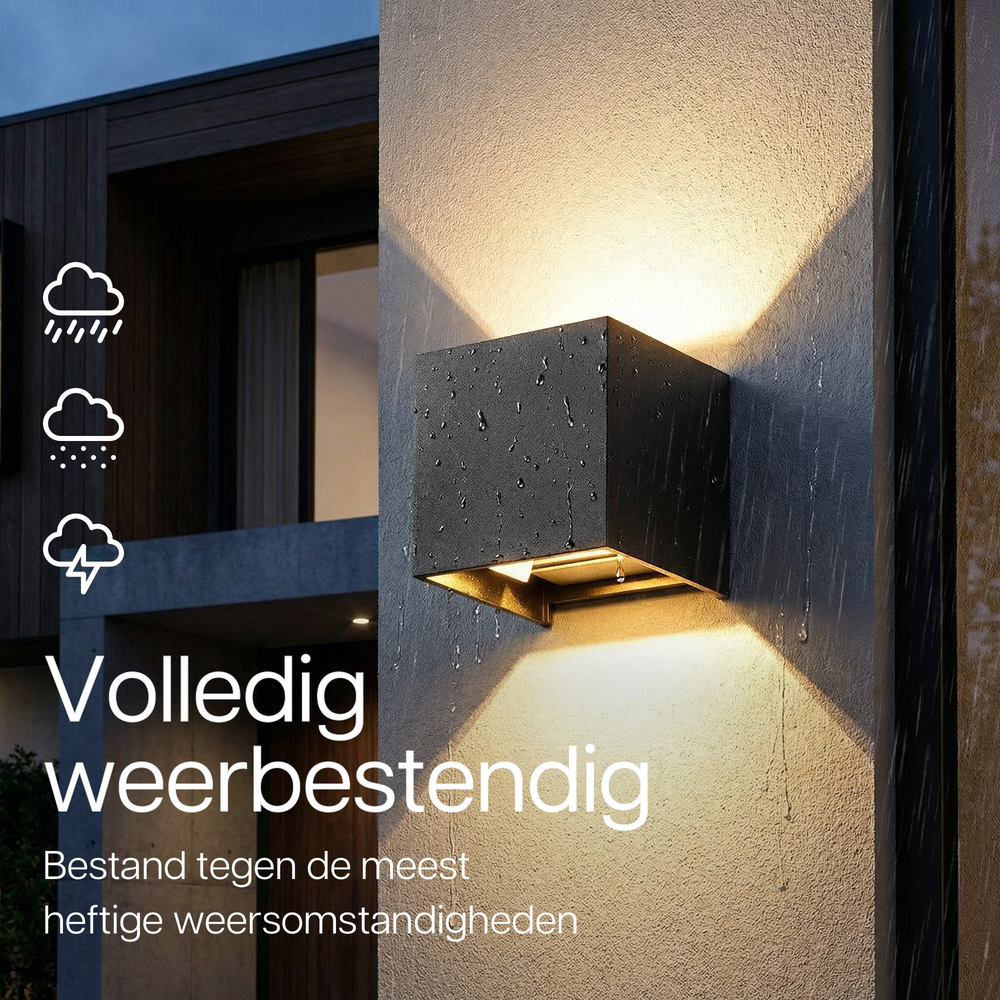 Luminize Wandlamp Kubus Dimbaar IP54 3W 440lm 2700K G9 Zwart
