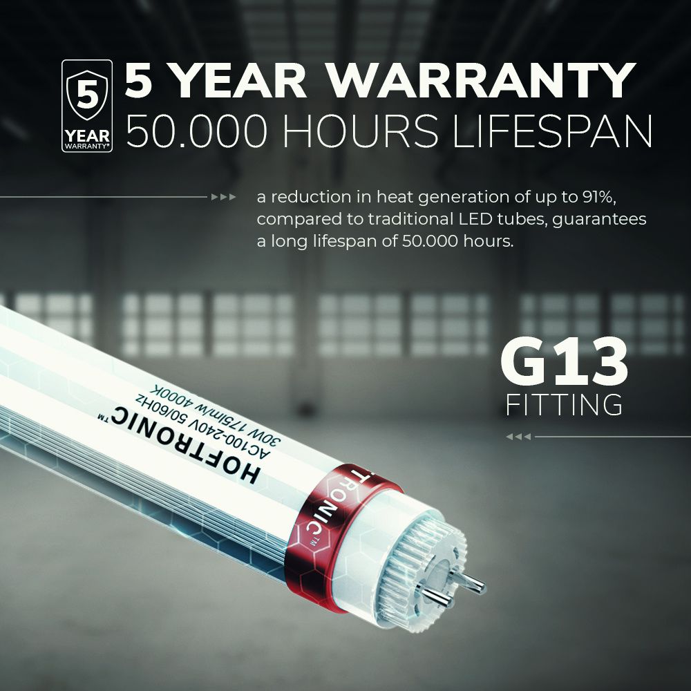 Intoled LED TL Buis T8 G13 IP20 30W 5250lm 4000K 150cm