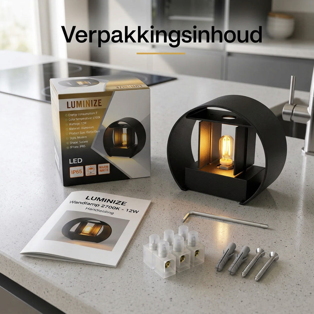 Luminize Wandlamp Rond Dimbaar IP54 3W 130lm 2700K G9 Zwart