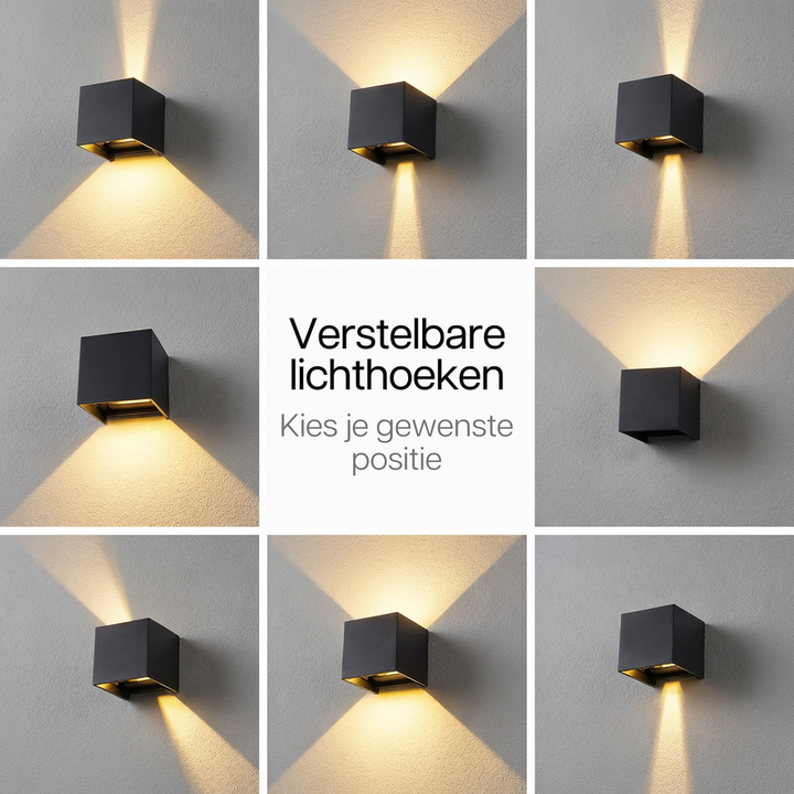 Luminize Wandlamp Kubus Dimbaar IP54 3W 440lm 2700K G9 Zwart