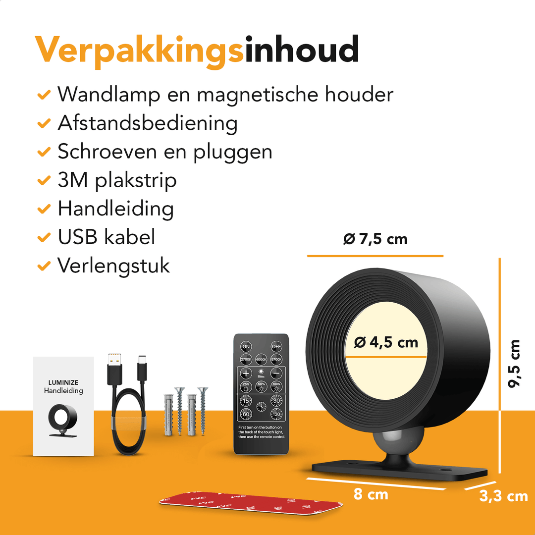 Luminize Wandlamp Rond Dimbaar 3W 330lm 2700K-5700K