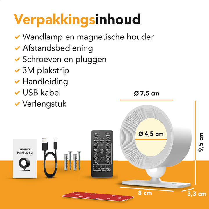 Luminize Wandlamp Rond Oplaadbaar 3W 330lm 2700K-5700K